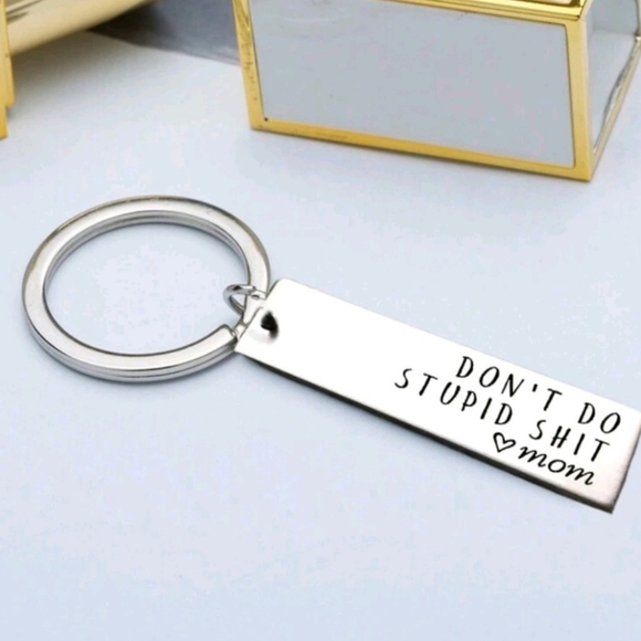 Don't Do Stupid Sh*t Love Mom Keychain Bag Charm Purse Charm - Picture 2 of 3